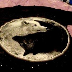 The Mountain Yin Yang wolf shirt
